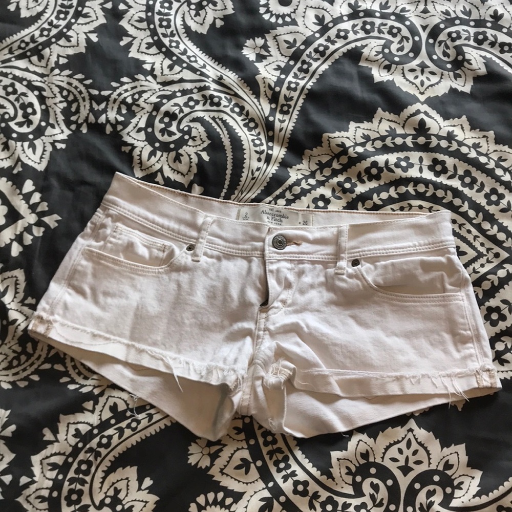 Abercrombie & Fitch White Jean Shorts